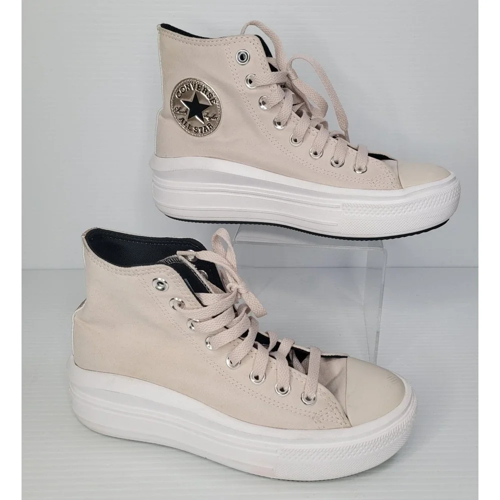 Converse Chuck Taylor All Star‎ Move Platform High Top Women 7 Beige 569545C
